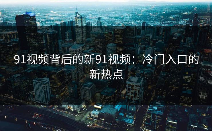91视频背后的新91视频：冷门入口的新热点