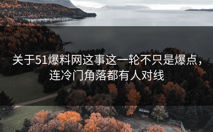 关于51爆料网这事这一轮不只是爆点，连冷门角落都有人对线